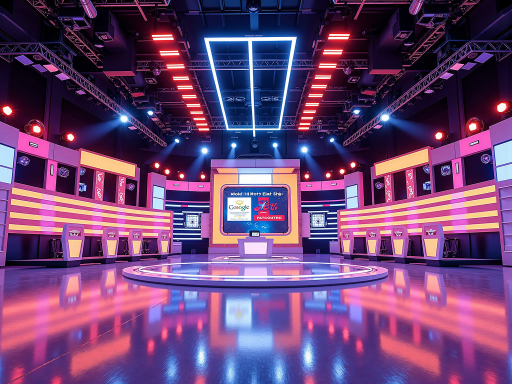 问道手游竞技比赛宣传海报，展示比赛场景和奖品，专业赛事风格